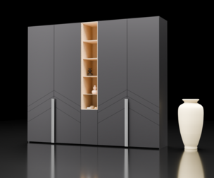 Closet wardrobe with original design 3D model
