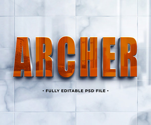 Archer PSD Fully Editable Text Effect. Layer Style PSD Mockup Template