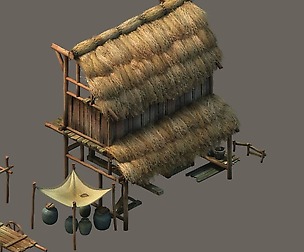 Game model - Small village wooden house 04