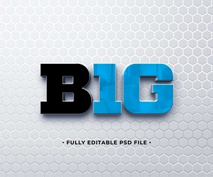 B1G PSD Fully Editable Text Effect. Layer Style PSD Mockup Template