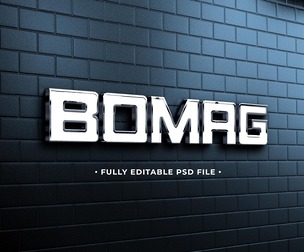 Bomag PSD Fully Editable Text Effect. Layer Style PSD Mockup Template