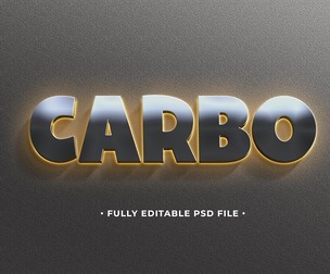Carbo PSD Fully Editable Text Effect. Layer Style PSD Mockup Template