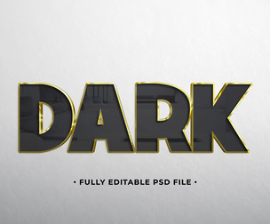 Dark PSD Fully Editable Text Effect. Layer Style PSD Mockup Template