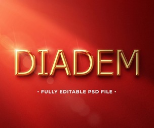 Diadem PSD Fully Editable Text Effect. Layer Style PSD Mockup Template