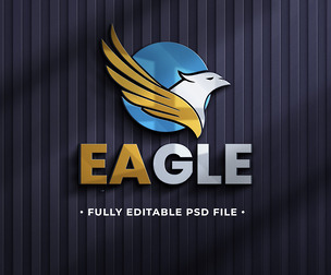 Eagle PSD Fully Editable Text Effect. Layer Style PSD Mockup Template