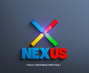 Nexus PSD Fully Editable Text Effect. Layer Style PSD Mockup Template
