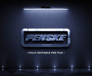 Penske PSD Fully Editable Text Effect. Layer Style PSD Mockup Template