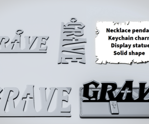 GRAVE Cross Word Sign