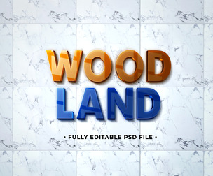 WoodLand PSD Fully Editable Text Effect. Layer Style PSD Mockup Template