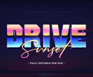 Drive PSD Fully Editable Text Effect. Layer Style PSD Mockup Template