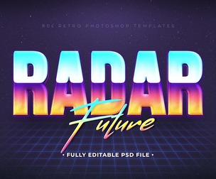 Radar PSD Fully Editable Text Effect. Layer Style PSD Mockup Template