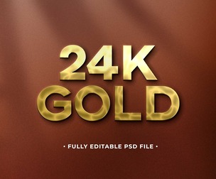 24k Gold PSD Fully Editable Text Effect. Layer Style PSD Mockup Template