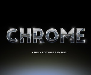 vChrome PSD Fully Editable Text Effect. Layer Style PSD Mockup Template