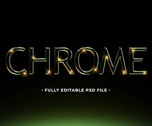 Chrome PSD Fully Editable Text Effect. Layer Style PSD Mockup Template
