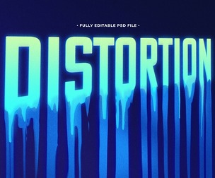 Distortion PSD Fully Editable Text Effect. Layer Style PSD Mockup Template