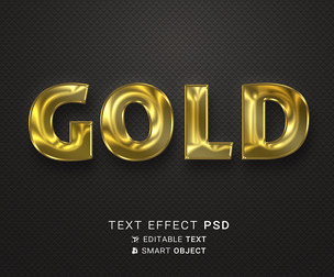 Gold PSD Fully Editable Text Effect. Layer Style PSD Mockup Template