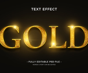 Gold PSD Fully Editable Text Effect. Layer Style PSD Mockup Template