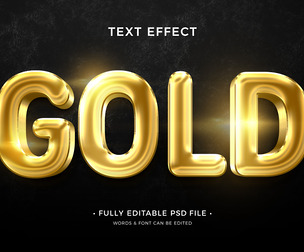 Gold PSD Fully Editable Text Effect. Layer Style PSD Mockup Template
