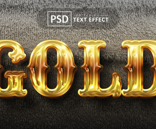 Gold PSD Fully Editable Text Effect. Layer Style PSD Mockup Template
