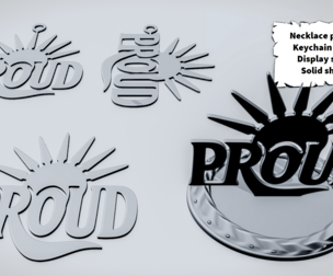 PROUD Sunburst Word Sign