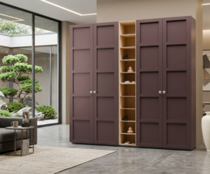 Closet wardrobe with original design and vases 3D model