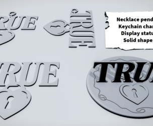 TRUE Heart Lock Word Sign