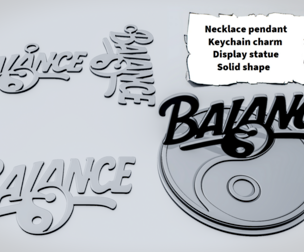 BALANCE Yin-Yang Script Sign