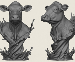 Milk Splash Cow Bust