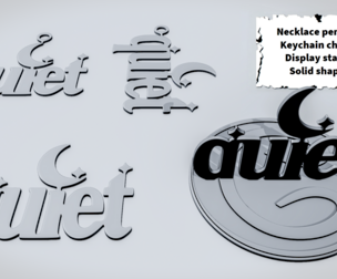 QUIET Moon Script Sign