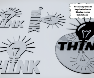 THINK Lightbulb Word Sign