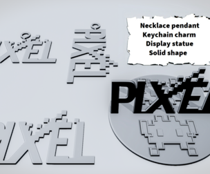 PIXEL Glitch Word Sign