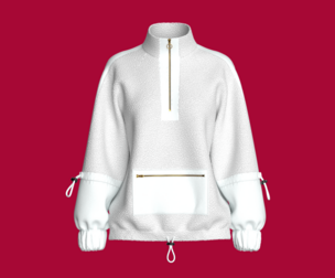 Girls Arctic Sherpa Quarter-Zip Pullover | Marvelous / Clo3d / obj / fbx