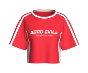 Girls Good Girls Printed Raglan Sleeve Striped Crop Top | Marvelous / Clo3d / obj / fbx