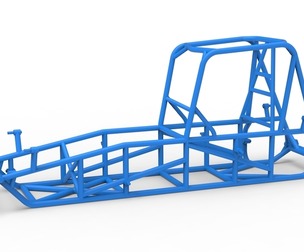 Frame of Vintage Dirt Silver Crown Car Scale 1:25
