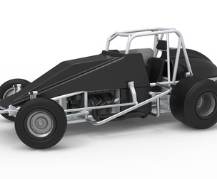 Vintage Dirt Silver Crown Car while turning Scale 1:25
