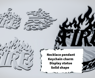 FIRE Flame Word Sign