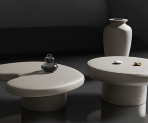 Original beton hard Table for coffee and decor vases candel 3D model