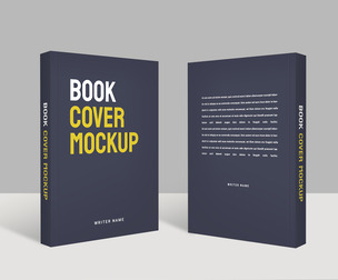 Hardcover Book Mockup PSD Template - Professional High-End Front & Back Cover Editorial