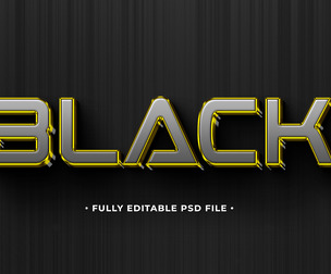 Black PSD Fully Editable Text Effect. Layer Style PSD Mockup Template