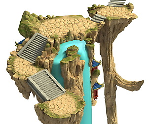 Wild - mountain ladder waterfall