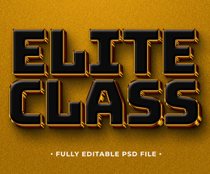 Elite Class PSD Fully Editable Text Effect. Layer Style PSD Mockup Template