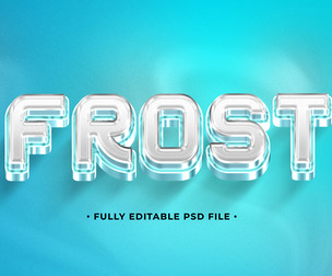 Frosted Glass PSD Fully Editable Text Effect. Layer Style PSD Mockup Template