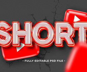 Short PSD Fully Editable Text Effect. Layer Style PSD Mockup Template