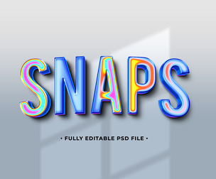 Snaps PSD Fully Editable Text Effect. Layer Style PSD Mockup Template