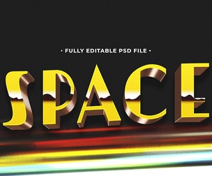 Space PSD Fully Editable Text Effect. Layer Style PSD Mockup Template