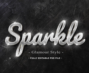 Sparkle PSD Fully Editable Text Effect. Layer Style PSD Mockup Template