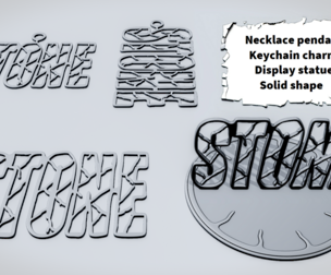 STONE Cracked Word Sign