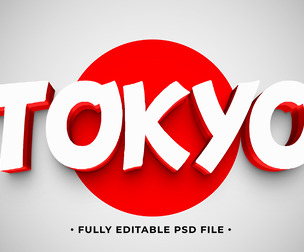 Tokyo PSD Fully Editable Text Effect. Layer Style PSD Mockup Template