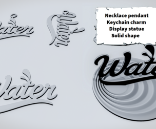 WATER Splash Script Sign