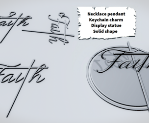 FAITH Cross Script Sign